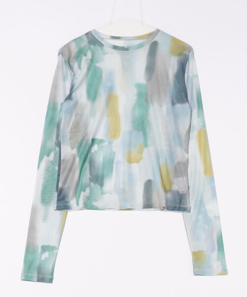 She's Closet（シーズクローゼット）の「総柄ニュアンス柄長袖クルーネックシアートップス（Tシャツ/カットソー・レディース・ベージュ/ライトグレー/アイボリー/ブラック/ライトベージュ/ブラック系その他・FREE）」の20枚目の写真