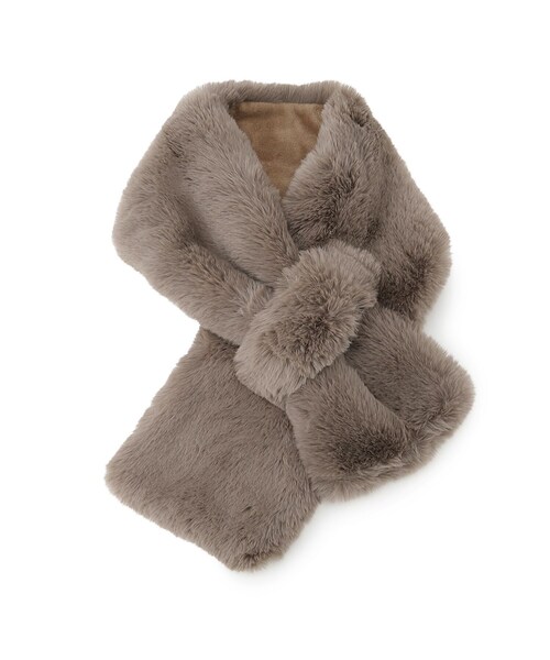 OPAQUE.CLIP（オペークドットクリップ）の「◆フェイクファー差し込みティペット（ストール/ショール・レディース・ブラック/ライトベージュ/オフホワイト/グレー/ダークブラウン・00）」の7枚目の写真