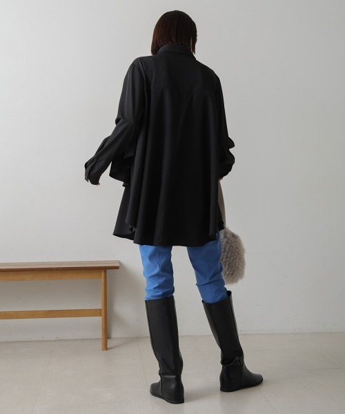 Bou Jeloud(ブージュルード)の「フレアシャツチュニック(Tシャツ/カットソー・レディース・ブラック/マスタード/オレンジ/グリーン・38)」の10枚目の写真