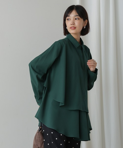 Bou Jeloud(ブージュルード)の「フレアシャツチュニック(Tシャツ/カットソー・レディース・ブラック/マスタード/オレンジ/グリーン・38)」の16枚目の写真