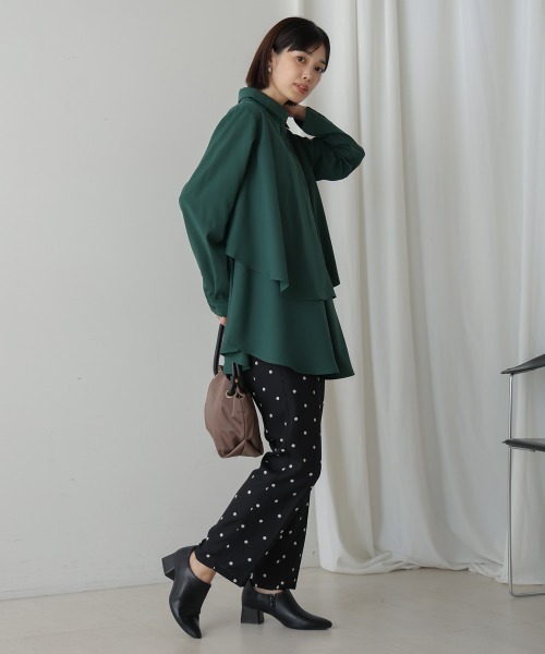 Bou Jeloud(ブージュルード)の「フレアシャツチュニック(Tシャツ/カットソー・レディース・ブラック/マスタード/オレンジ/グリーン・38)」の17枚目の写真