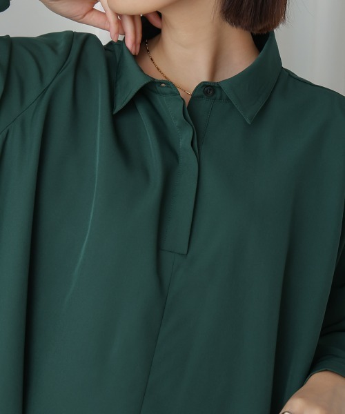 Bou Jeloud(ブージュルード)の「フレアシャツチュニック(Tシャツ/カットソー・レディース・ブラック/マスタード/オレンジ/グリーン・38)」の20枚目の写真