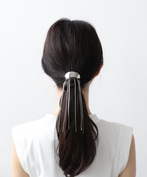 Three Four Time（ｽﾘｰﾌｫｰﾀｲﾑ）の「フリンジチェーンヘアカフ（ヘアゴム・レディース・シルバー/ゴールド・FREE）」の7枚目の写真