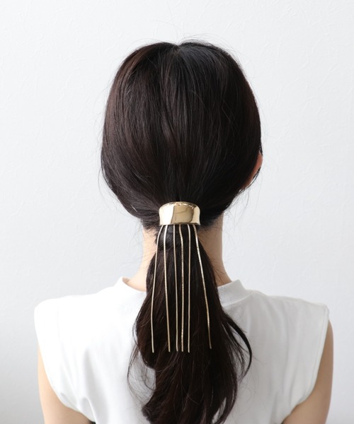 Three Four Time（ｽﾘｰﾌｫｰﾀｲﾑ）の「フリンジチェーンヘアカフ（ヘアゴム・レディース・シルバー/ゴールド・FREE）」の4枚目の写真