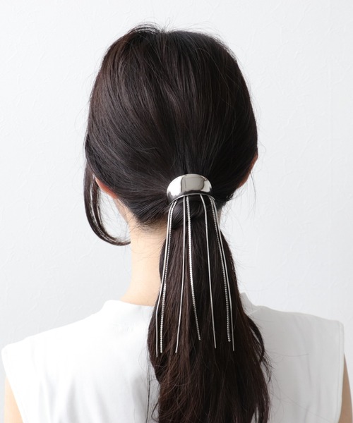 Three Four Time（ｽﾘｰﾌｫｰﾀｲﾑ）の「フリンジチェーンヘアカフ（ヘアゴム・レディース・シルバー/ゴールド・FREE）」の6枚目の写真