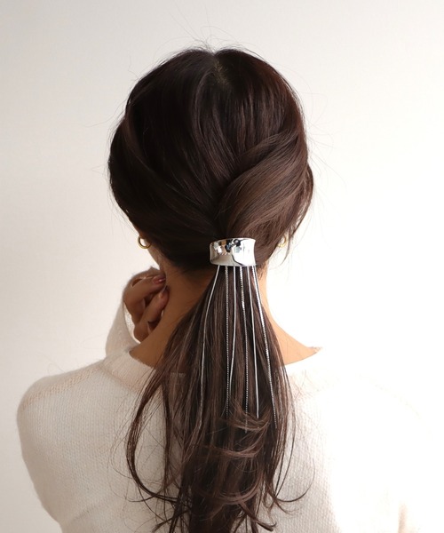 Three Four Time（ｽﾘｰﾌｫｰﾀｲﾑ）の「フリンジチェーンヘアカフ（ヘアゴム・レディース・シルバー/ゴールド・FREE）」の8枚目の写真