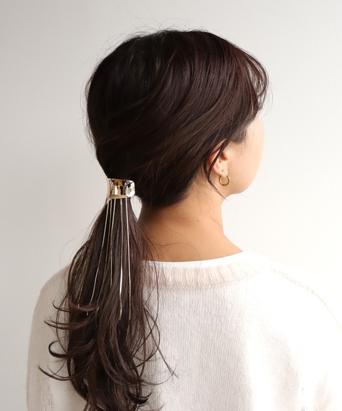 Three Four Time（ｽﾘｰﾌｫｰﾀｲﾑ）の「フリンジチェーンヘアカフ（ヘアゴム・レディース・シルバー/ゴールド・FREE）」の11枚目の写真