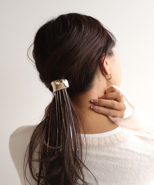 Three Four Time（ｽﾘｰﾌｫｰﾀｲﾑ）の「フリンジチェーンヘアカフ（ヘアゴム・レディース・シルバー/ゴールド・FREE）」の12枚目の写真