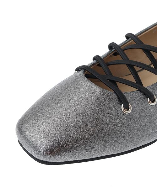 Green　Parks（グリーンパークス）の「・souvenirvelle　レースアップパンプス（パンプス・レディース・ブラック/シルバー・M/L）」の8枚目の写真