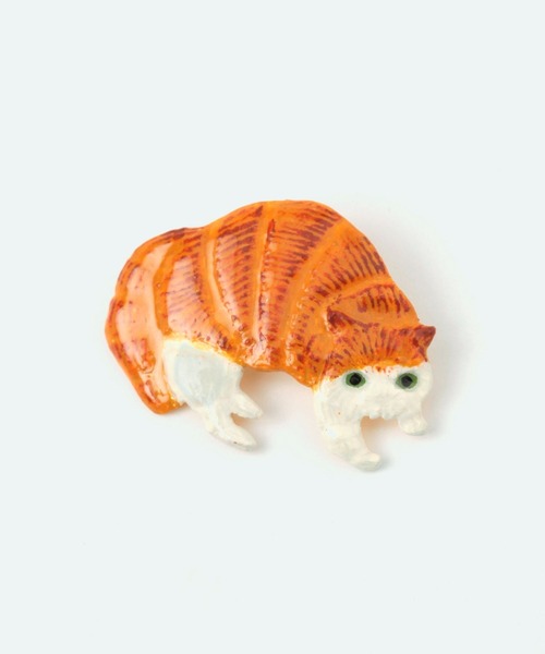 studio CLIP（スタディオクリップ）の「【Orneko BY CLIP】ネコモチーフブローチ（ブローチ/コサージュ・レディース・ブラウン/ホワイト・FREE）」の5枚目の写真