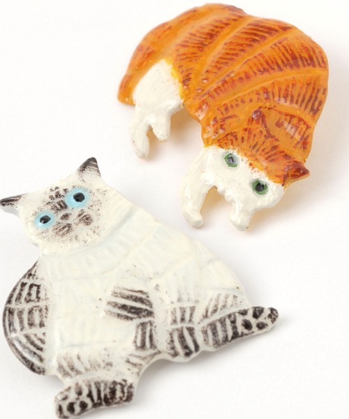 studio CLIP（スタディオクリップ）の「【Orneko BY CLIP】ネコモチーフブローチ（ブローチ/コサージュ・レディース・ブラウン/ホワイト・FREE）」の7枚目の写真