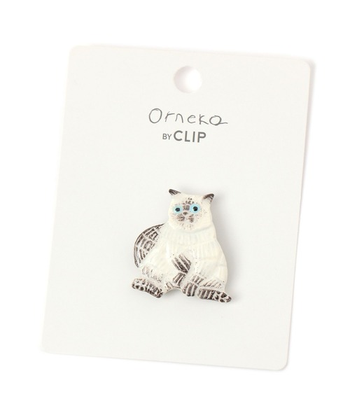 studio CLIP（スタディオクリップ）の「【Orneko BY CLIP】ネコモチーフブローチ（ブローチ/コサージュ・レディース・ブラウン/ホワイト・FREE）」の8枚目の写真