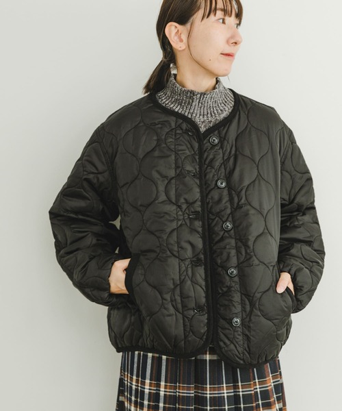 ITEMS URBANRESEARCH（アイテムズ アーバンリサーチ）の「瓢箪キルト中綿ブルゾン（ブルゾン・レディース・ベージュ系その他/カーキ/ブラック・FREE）」の5枚目の写真
