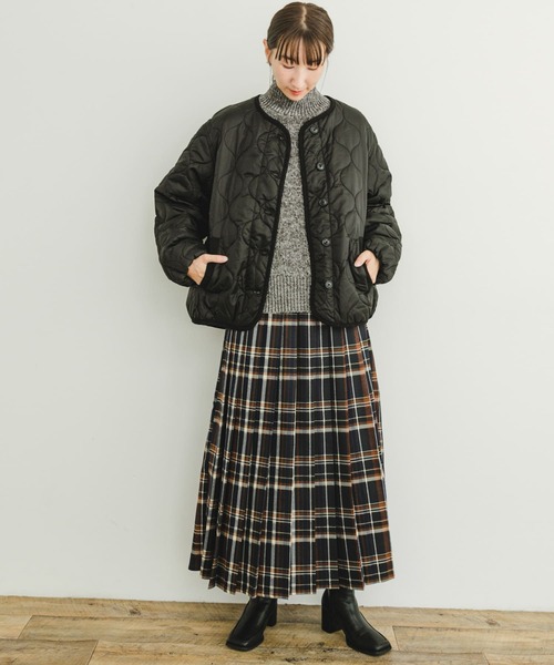 ITEMS URBANRESEARCH（アイテムズ アーバンリサーチ）の「瓢箪キルト中綿ブルゾン（ブルゾン・レディース・ベージュ系その他/カーキ/ブラック・FREE）」の7枚目の写真