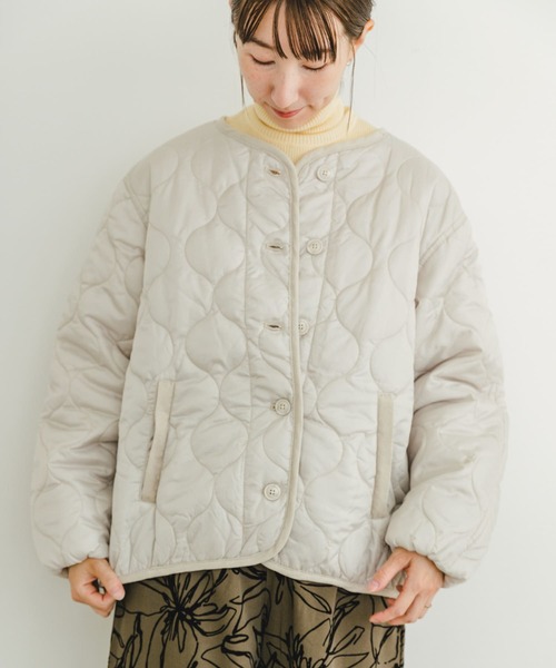 ITEMS URBANRESEARCH（アイテムズ アーバンリサーチ）の「瓢箪キルト中綿ブルゾン（ブルゾン・レディース・ベージュ系その他/カーキ/ブラック・FREE）」の15枚目の写真