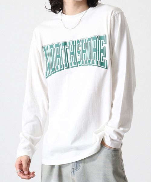 FUNALIVE（ファンアライブ）の「Cotton crew neck long sleeve T-shirt / プリントオーバーTシャツ unisex（Tシャツ/カットソー・メンズ・ブラック/ホワイト系1/ホワイト系2/ブラック系5/オフホワイト/杢グレー/ブラック系2/ホワイト系3/ブラック系4/ヘザーチャコール/ブラック系1/ブラック系3/ホワイト系4/ライトグリーン/ラベンダー/ネイビー/チャコール/ミント/グレー系1/ダークグリーン・M/L/XL）」の4枚目の写真