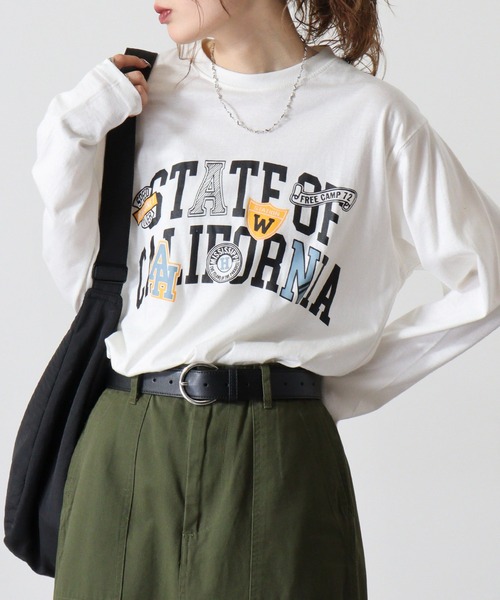 FUNALIVE（ファンアライブ）の「Cotton crew neck long sleeve T-shirt / プリントオーバーTシャツ unisex（Tシャツ/カットソー・メンズ・ブラック/ホワイト系1/ホワイト系2/ブラック系5/オフホワイト/杢グレー/ブラック系2/ホワイト系3/ブラック系4/ヘザーチャコール/ブラック系1/ブラック系3/ホワイト系4/ライトグリーン/ラベンダー/ネイビー/チャコール/ミント/グレー系1/ダークグリーン・M/L/XL）」の5枚目の写真