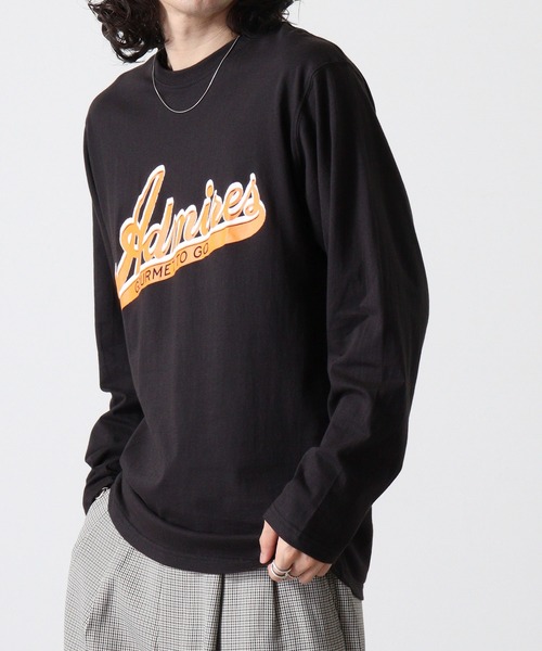 FUNALIVE（ファンアライブ）の「Cotton crew neck long sleeve T-shirt / プリントオーバーTシャツ unisex（Tシャツ/カットソー・メンズ・ブラック/ホワイト系1/ホワイト系2/ブラック系5/オフホワイト/杢グレー/ブラック系2/ホワイト系3/ブラック系4/ヘザーチャコール/ブラック系1/ブラック系3/ホワイト系4/ライトグリーン/ラベンダー/ネイビー/チャコール/ミント/グレー系1/ダークグリーン・M/L/XL）」の10枚目の写真