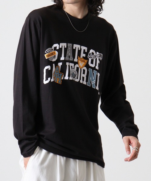 FUNALIVE（ファンアライブ）の「Cotton crew neck long sleeve T-shirt / プリントオーバーTシャツ unisex（Tシャツ/カットソー・メンズ・ブラック/ホワイト系1/ホワイト系2/ブラック系5/オフホワイト/杢グレー/ブラック系2/ホワイト系3/ブラック系4/ヘザーチャコール/ブラック系1/ブラック系3/ホワイト系4/ライトグリーン/ラベンダー/ネイビー/チャコール/ミント/グレー系1/ダークグリーン・M/L/XL）」の11枚目の写真