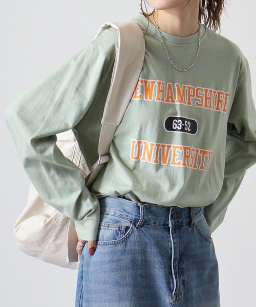 FUNALIVE（ファンアライブ）の「Cotton crew neck long sleeve T-shirt / プリントオーバーTシャツ unisex（Tシャツ/カットソー・メンズ・ブラック/ホワイト系1/ホワイト系2/ブラック系5/オフホワイト/杢グレー/ブラック系2/ホワイト系3/ブラック系4/ヘザーチャコール/ブラック系1/ブラック系3/ホワイト系4/ライトグリーン/ラベンダー/ネイビー/チャコール/ミント/グレー系1/ダークグリーン・M/L/XL）」の18枚目の写真