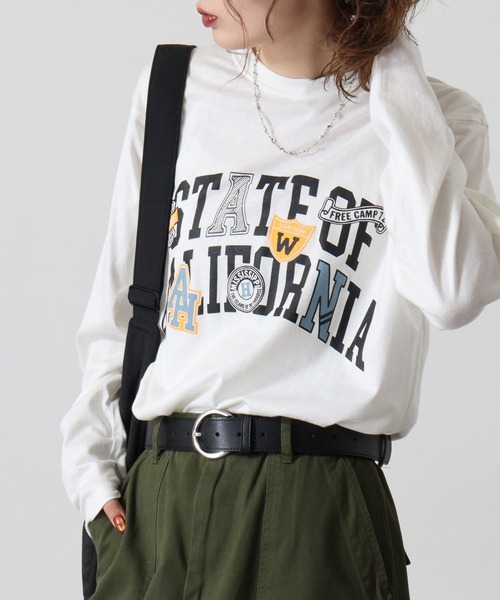 FUNALIVE（ファンアライブ）の「Cotton crew neck long sleeve T-shirt / プリントオーバーTシャツ unisex（Tシャツ/カットソー・メンズ・ブラック/ホワイト系1/ホワイト系2/ブラック系5/オフホワイト/杢グレー/ブラック系2/ホワイト系3/ブラック系4/ヘザーチャコール/ブラック系1/ブラック系3/ホワイト系4/ライトグリーン/ラベンダー/ネイビー/チャコール/ミント/グレー系1/ダークグリーン・M/L/XL）」の22枚目の写真