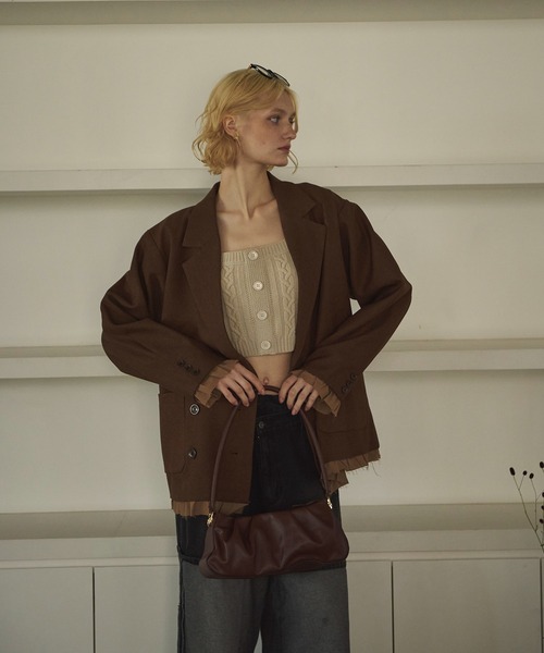 loin nuit(ロワンニュイ)の「gather hand bag / ギャザーハンドバッグ(ハンドバッグ・レディース・ブラック/ブラウン・FREE)」の10枚目の写真