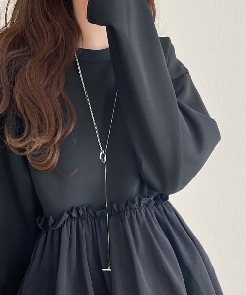 FENNEL異素材ミックス切替ドッキングダウンベスト【新品】 moment+ ベスト ジレ 異素材ドッキングWジップバルーンペプラム