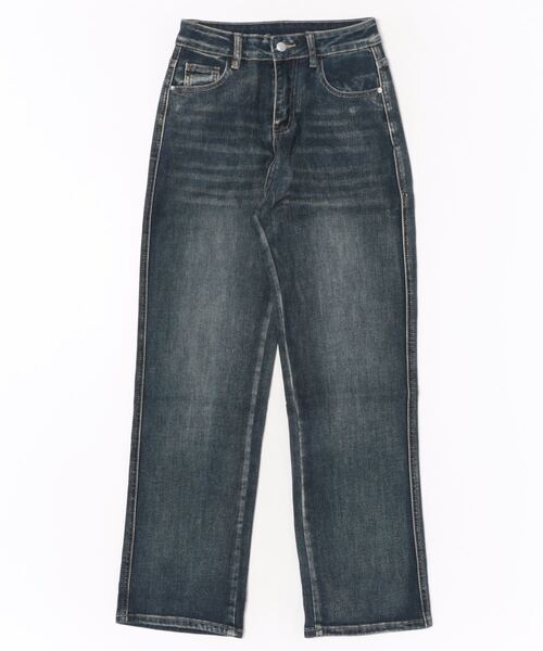 aimoha（アイモハ）の「【Aimoha】ストレートフィット ドレープジーンズ（デニムパンツ・レディース・ネイビー/ライトブルー/グレー/ブルー・SMALL/MEDIUM/LARGE）」の5枚目の写真