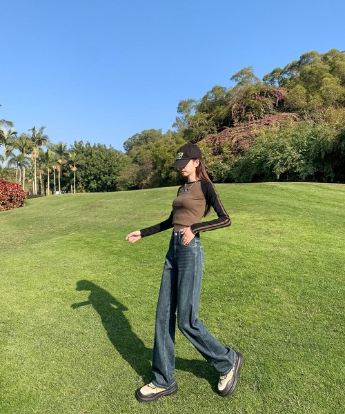 aimoha（アイモハ）の「【Aimoha】ストレートフィット ドレープジーンズ（デニムパンツ・レディース・ネイビー/ライトブルー/グレー/ブルー・SMALL/MEDIUM/LARGE）」の19枚目の写真