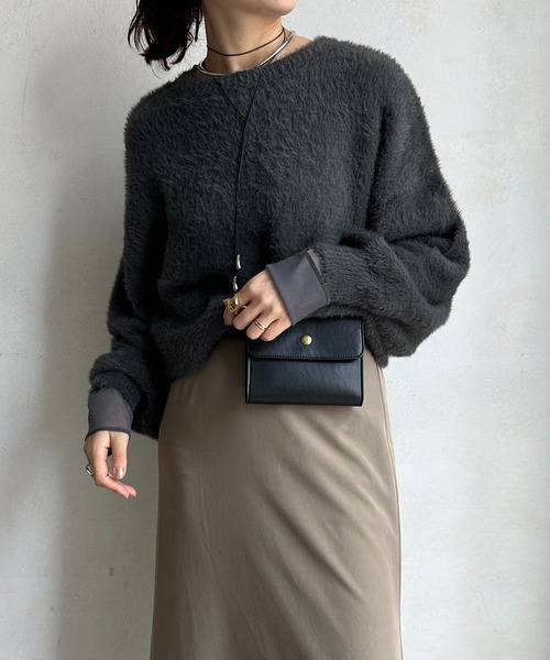 【WEB限定】シャギークループルオーバー（ニット/セーター）｜DouDou（ドゥドゥ）