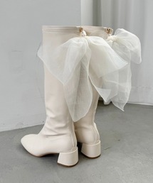 one after another NICE CLAUP | シアーリボン付き2wayロングブーツ(ブーツ)