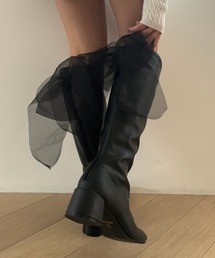 one after another NICE CLAUP | シアーリボン付き2wayロングブーツ(ブーツ)