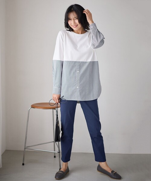 ANY(エニィ)の「コンビネーションテールT(Tシャツ/カットソー・レディース・ブルー系1/ホワイト系・2/3)」の21枚目の写真
