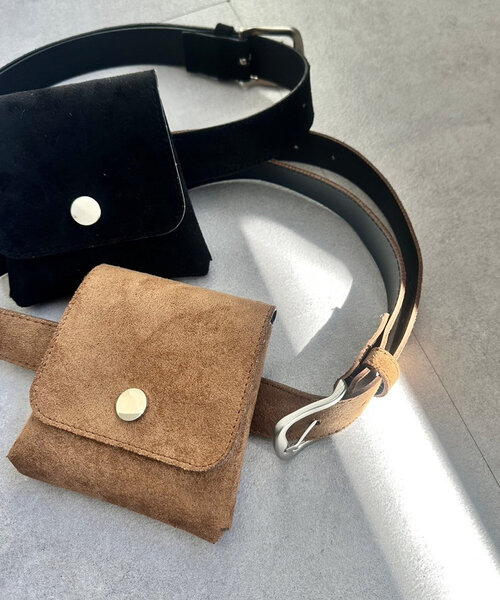 mystic（ミスティック）の「フェイクスウェードウエストポーチ（ボディバッグ/ウエストポーチ・レディース・ブラック/キャメル・ONE SIZE）」の14枚目の写真