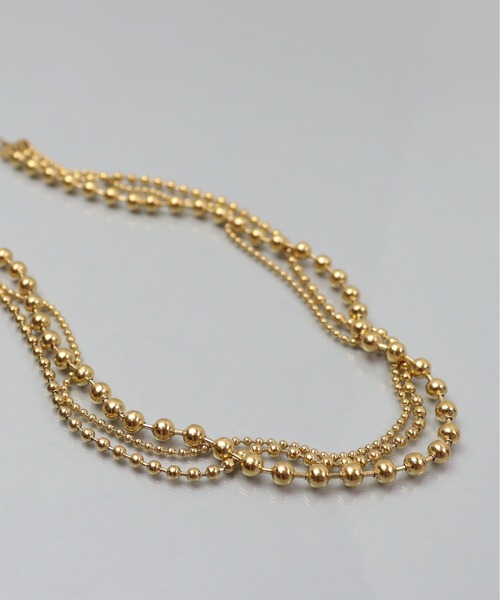 ieLS（イエルズ）の「金属アレルギー対応「ieLS」ステンレス　3連ボールネックレス（ネックレス・メンズ・シルバー/ゴールド・ONE SIZE）」の5枚目の写真