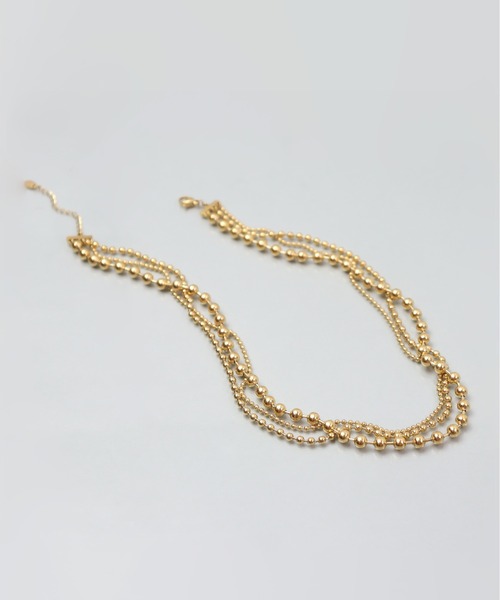 ieLS（イエルズ）の「金属アレルギー対応「ieLS」ステンレス　3連ボールネックレス（ネックレス・メンズ・シルバー/ゴールド・ONE SIZE）」の6枚目の写真