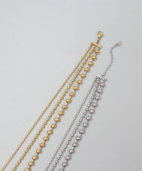 ieLS（イエルズ）の「金属アレルギー対応「ieLS」ステンレス　3連ボールネックレス（ネックレス・メンズ・シルバー/ゴールド・ONE SIZE）」の9枚目の写真