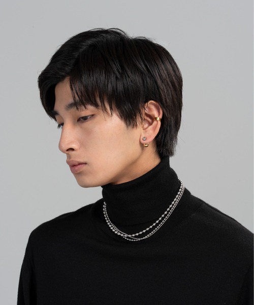 ieLS（イエルズ）の「金属アレルギー対応「ieLS」ステンレス　3連ボールネックレス（ネックレス・メンズ・シルバー/ゴールド・ONE SIZE）」の10枚目の写真