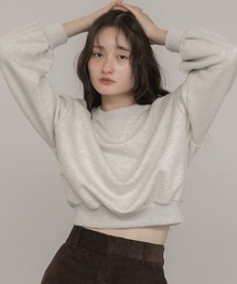 黒いクロップドスウェットトップス あいるー ページ クロップドスウェットトップス｜WOMEN