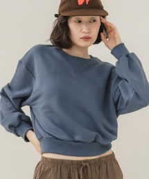 【定番人気!HIT ITEM!】【新色追加】クロップドスウェットトップス / アイボリー オフホワイト ブラック ネイビー レッド 赤 オートミール グレー ショート丈 スウェット 長袖 ノームコア シティガール 韓国 スポーツミックス 秋服 冬服 無地 春服 シンプル コンパクト クロップド プルオーバー