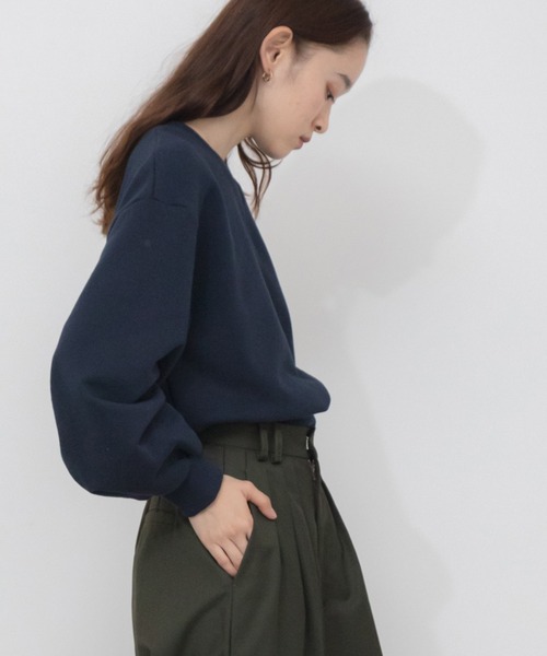 セール】クロップドスウェットトップス / ショート丈 スウェット 長袖