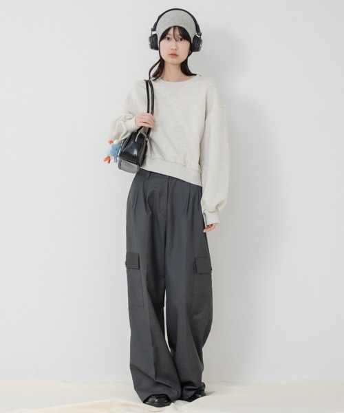 トレーナー スウェット クロップドスウェットトップス / ショート丈 スウェット 長袖 ノームコア シティガール 韓国 スポーツミックス レディース HEILIS トレーナー スウェット クロップドスウェットトップス
