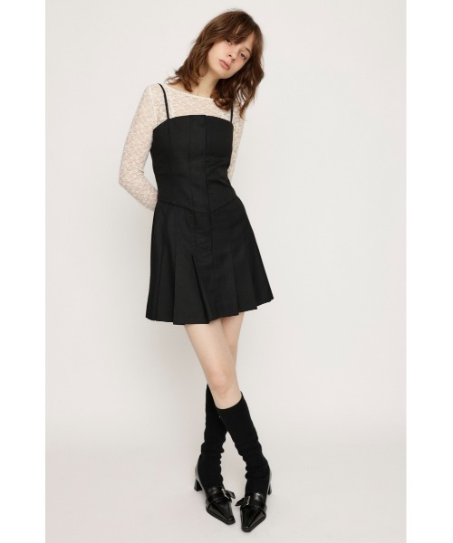 SLY（スライ）の「2WAY FLAP PLEATS OP ツーウェイ フラップ プリーツ ワンピース（ワンピース・レディース・ブラック/マルチ・1/2）」の5枚目の写真