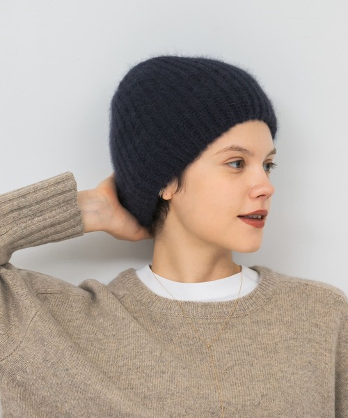 FRATELLI TALLI(フラテリタリ)の「Fratelli Talli ヘアリーニットキャップ(ニットキャップ/ビーニー・レディース・ネイビー/ピンク/ホワイト・FREE)」の3枚目の写真