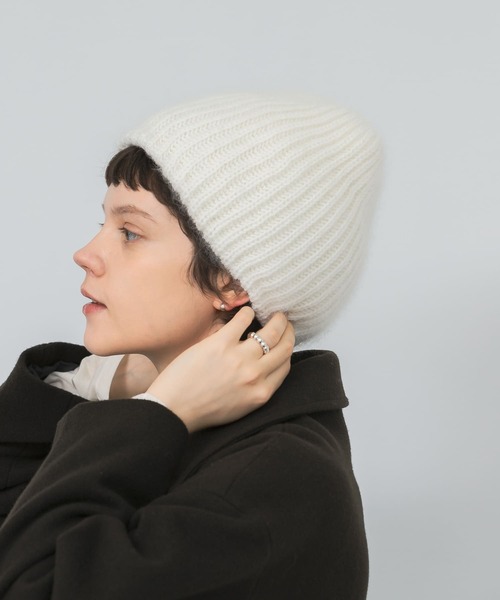 FRATELLI TALLI(フラテリタリ)の「Fratelli Talli ヘアリーニットキャップ(ニットキャップ/ビーニー・レディース・ネイビー/ピンク/ホワイト・FREE)」の7枚目の写真