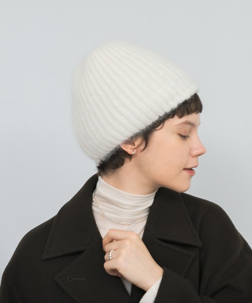 FRATELLI TALLI(フラテリタリ)の「Fratelli Talli ヘアリーニットキャップ(ニットキャップ/ビーニー・レディース・ネイビー/ピンク/ホワイト・FREE)」の11枚目の写真