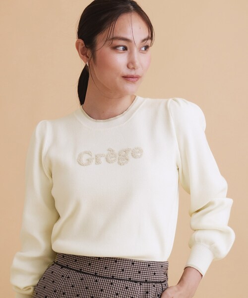 セール】ロゴバイカラーニット【洗濯機洗い可】（ニット/セーター