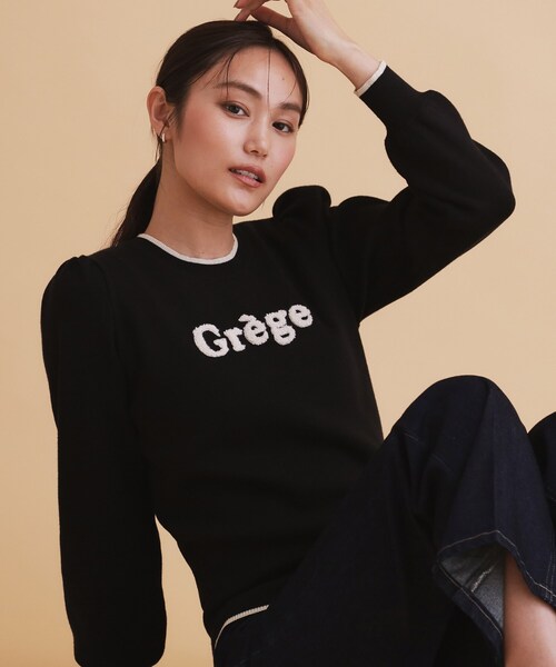 セール】ロゴバイカラーニット【洗濯機洗い可】（ニット/セーター