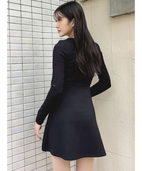 GYDA（ジェイダ）の「GYGYプレートタイトスウェットフレアワンピース（ワンピース・レディース・オフホワイト/ブラック・FREE）」の13枚目の写真