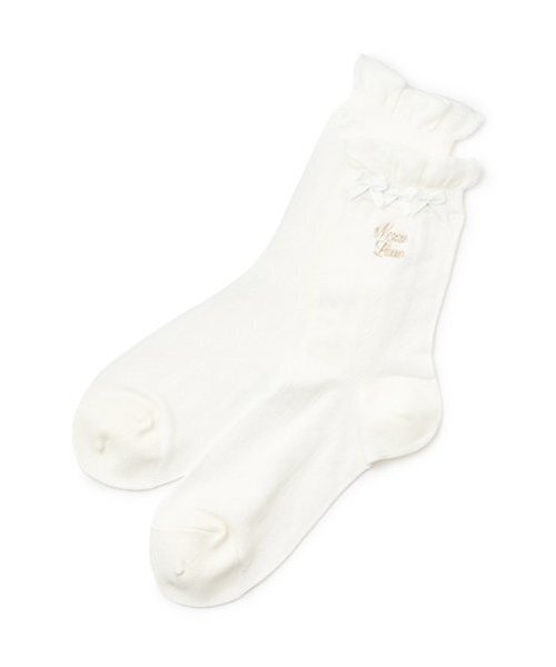 mezzo piano Junior(メゾピアノジュニア)の「フリルリボンソックス(ソックス/靴下・キッズ・ブラック/ホワイト・FREE)」の2枚目の写真